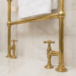 Unlacquered Brass Vertical Traditional Towel Rail Radiator - Image 3