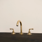 Elegant Brass Bathroom Faucet – Unlacquered Finish with Vintage Handles