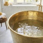 Handmade Solid Brass Ice Bath Tub – Luxury Hammered Cold Plunge - Image 2