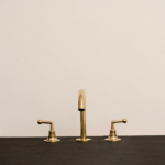 Elegant Brass Bathroom Faucet – Unlacquered Finish with Vintage Handles - Image 2