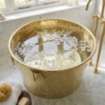 Handmade Solid Brass Ice Bath Tub – Luxury Hammered Cold Plunge - Image 3