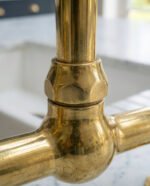 Luxury Unlacquered Brass Bridge Faucet Island Kitchen - Image 6