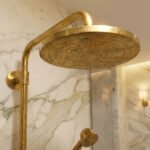 Traditional Solid Brass Rigid Riser Shower Mixer with 8″ Round Head - Image 5