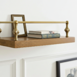 Hammered Brass Gallery Rail – Unlacquered Solid Brass Shelf Bar for Cabinets & Open Shelving - Image 2