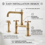Old-World Unlacquered Brass Bridge Faucet With Traditional Design - Image 4