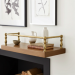 Hammered Brass Gallery Rail – Unlacquered Solid Brass Shelf Guard for Kitchen & Display - Image 2