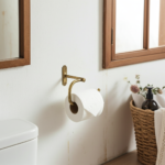 Antique Brass Toilet Paper Holder – Wall Mounted Vintage Bathroom Roll Hook - Image 2