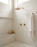 Unlacquered Brass Shower Set with Lever Handles & Rough-In Valve - Image 6