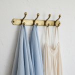 Hammered Solid Brass Wall Hooks – Handmade Unlacquered Coat Rack