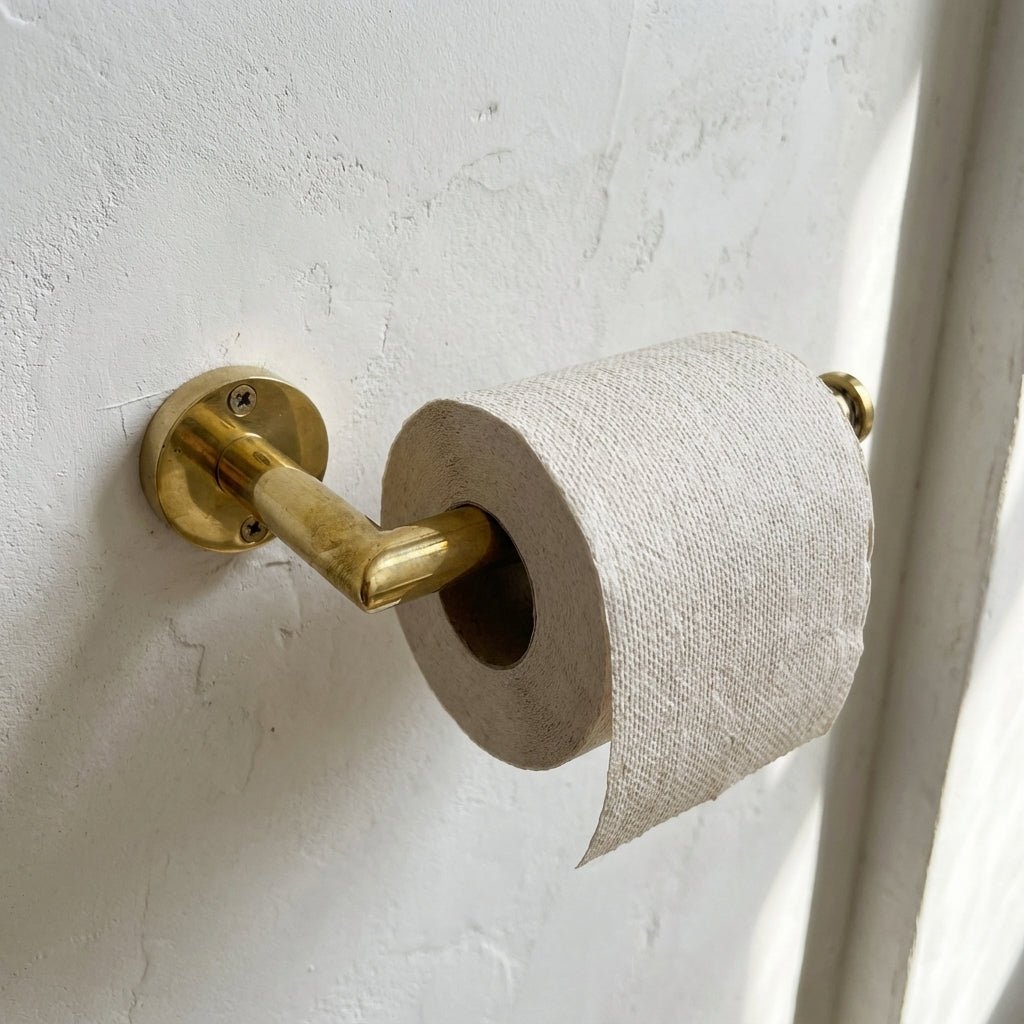 Unlacquered brass Toilet Paper Roll Holder - Image 1
