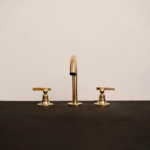 Vintage Unlacquered Brass Faucet – Gooseneck Deck Mount Basin Tap - Image 2
