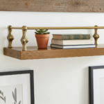Hammered Brass Gallery Rail – Unlacquered Solid Brass Shelf Bar for Cabinets & Open Shelving - Image 3