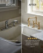 Old-World Unlacquered Brass Bridge Faucet With Traditional Design - Image 5