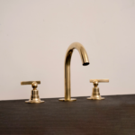 Vintage Unlacquered Brass Faucet – Gooseneck Deck Mount Basin Tap - Image 4