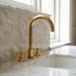 Unlacquered Brass Widespread Bathroom Sink Faucet 3 Hole Vanity Tap - Image 2