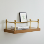 Artisanal Brass Gallery Rail Kit – Unlacquered Shelf Guard for Kitchen & Vanity - Image 2