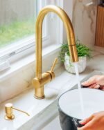 Brass Pull-Down Kitchen Faucet