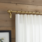 Handmade Unlacquered Brass Curtain Rod – Solid Brass Window Rod with Rings & Ball Finials - Image 2