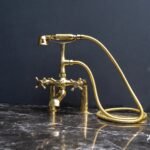 Unpainted Brass Deck Mount Tub Filler