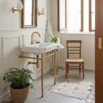 Unlacquered Brass Console Vanity Legs – Handmade Bathroom Sink Stand - Image 2