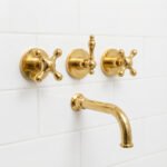 Unlacquered Brass Exposed Shower System with Handheld Tub Faucet - Image 2