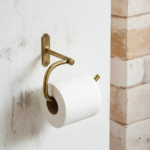 Antique Brass Toilet Paper Holder – Wall Mounted Vintage Bathroom Roll Hook