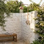 Handcrafted Outdoor Copper Rain Shower – Wall-Mounted Rustic Shower with Cross Handles - Image 2