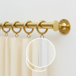 Solid Unlacquered Brass Curtain Rod – Wall Mount Window Hanging Bar with Rings - Image 4