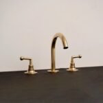 Elegant Brass Bathroom Faucet – Unlacquered Finish with Vintage Handles - Image 3