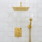 Luxury Unlacquered Brass Rain Shower System – Wall Mounted with Handheld Sprayer - Image 4