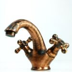 Aged Copper Faucet Bathroom Sink Mixer Tap, Single Hole Mixer Faucet - Image 5