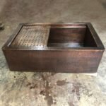 Aged Copper Patina farmhouse sink with flat grid - Image 2