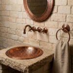Handmade Engraved Copper Vessel Sink – Rustic Bathroom Washbasin - Image 6
