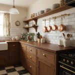 Solid Brass Wall Mounted Kitchen Rail – Hanging Rod with Hooks - Image 3