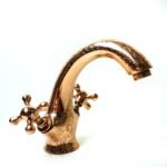 Copper Faucet Bathroom Sink, Engraved Single Hole Copper Faucet - Image 3