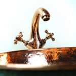 Copper Faucet Bathroom Sink, Engraved Single Hole Copper Faucet - Image 5