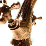Copper Faucet Bathroom Sink, Engraved Single Hole Copper Faucet - Image 2