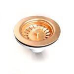 Copper Kitchen Drain Sink, Solid Copper Basket Strainer