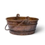Aged Copper Hammered Bucket Bathroom Sink - Image 2