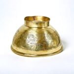 Engraved Brass Bathroom Vessel Sink, Round brass wash basin - Image 5