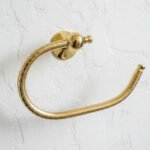 Engraved Solid Brass Toilet Paper Holder – Handcrafted Wall Mount Bathroom Accessory