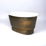 Freestanding Tub-Style Brass Vessel Sink- Hammered Single Bowl Sink