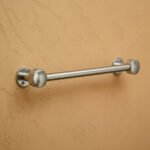 Hammered Chrome Towel Bar – Solid Brass Wall Mounted Bathroom Rail