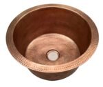 Hand Hammered Antique Copper Bar Sink 14"