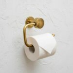 Hammered Solid Brass Toilet Paper Holder – Unlacquered Wall Mount Roll Holder