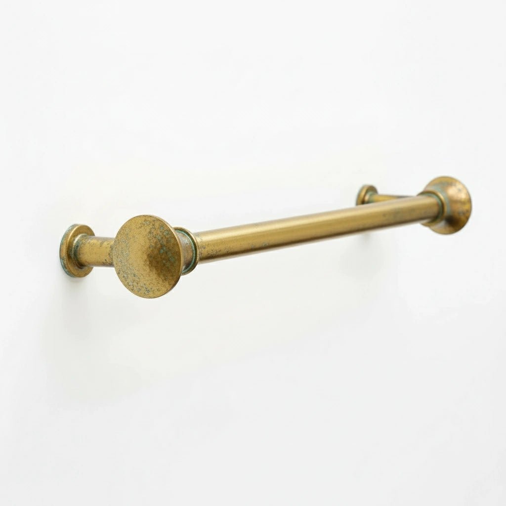 Hammered_Solid_Brass_Towel_Bar Hammered Solid Brass Towel Bar – Unlacquered Wall Mounted Bathroom Rail - Image 1