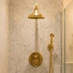 Unlacquered Brass Thermostatic Mixer Shower System –Rain Head with Handheld - Image 2