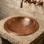 Handmade Engraved Copper Vessel Sink – Rustic Bathroom Washbasin - Image 2
