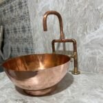 Handcrafted copper vessel sink, Custom Sized Bathroom sink  - Image 2
