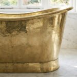 Handmade Solid Brass Freestanding Bathtub – Luxury Hammered Soaking Tub - Image 2